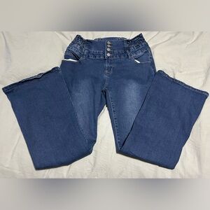 High Waist Stretch Pull-On Jeans | Elastic Waist | Wide Leg | XXL | Comfortable